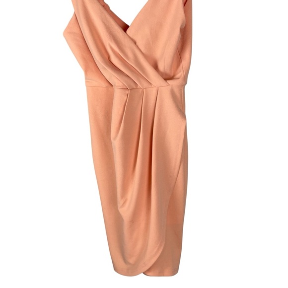 Superdown Draped Peach Sleeveless Ruched Bodycon Mini Dress Size XS - Picture 4 of 8